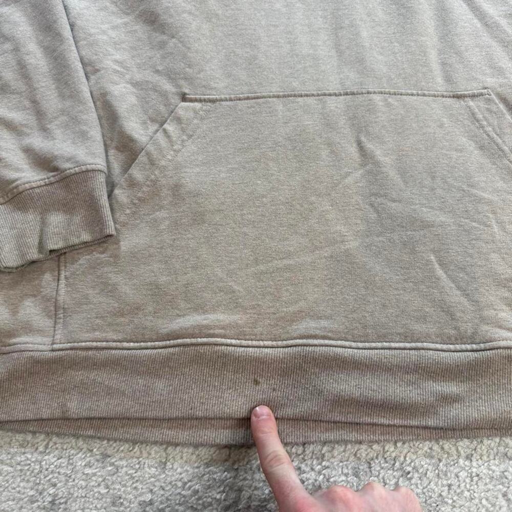 Patagonia Hoodie Mens Medium Tan Fitz Roy Bear Midweight Organic Cotton Stretch - Picture 2 of 5